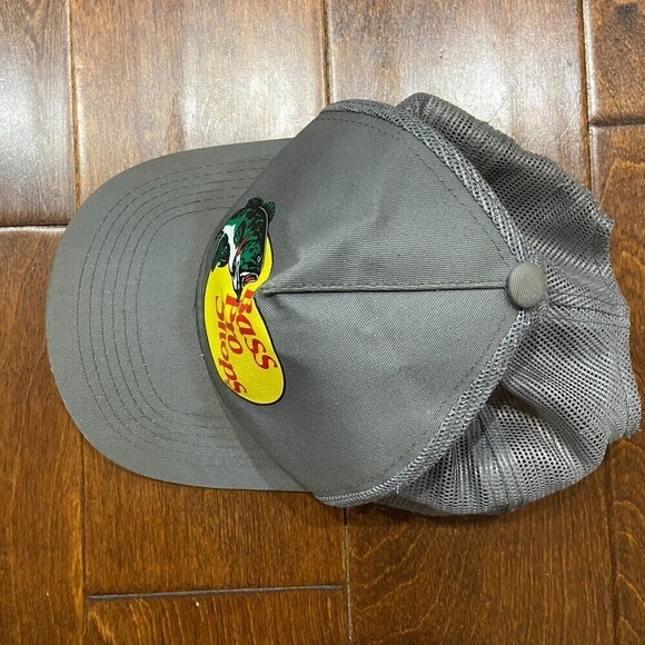 Bass Pro Shops Trucker Style Hat Mesh Snapback “Gone Fishing” Cap Gray One Size - Picture 2 of 5